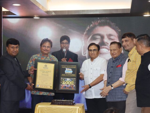 The prestigious and longest-running comedy show Taarak Mehta Ka Ooltah Chashmah has been recognized by the Global Book of Excellence for creating a Global World Record.